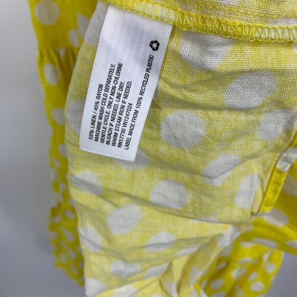 Lisa Marie Fernandez Dress Maxi Yellow Polka Dot One Shoulder Ruffle - Picture 6 of 10